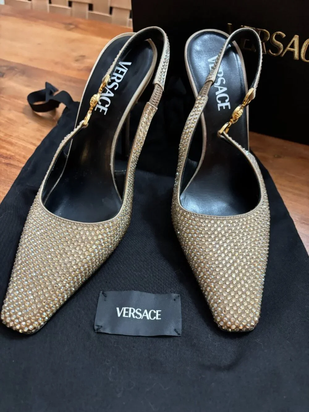 Versace Gold Sparkely Heels
